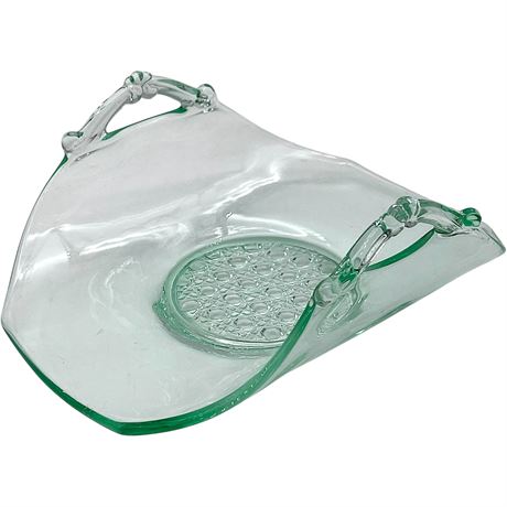 Depression Glass - Uranium Curved Side Serving Dish