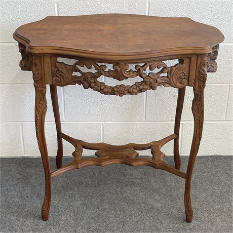 Vintage Hand-Carved Parlor Table