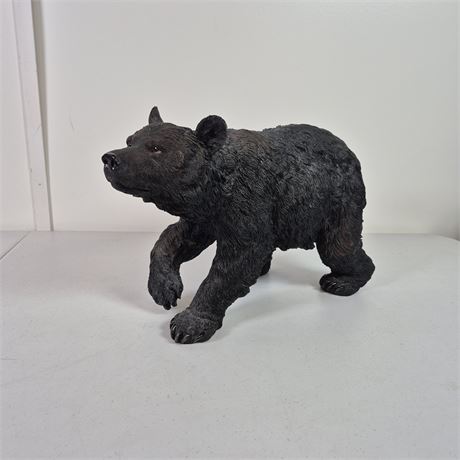 Large Black Bear Statue 17.5" Resin Wildlife Decor