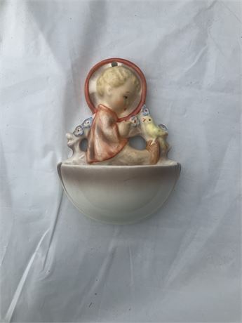 Goebel Hummel catholic Holy water font stoup of porcelain with Holy child Jesus