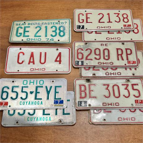 Vtg Ohio License Plates (4 Pairs)