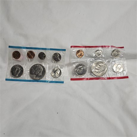 Lot of 2 1974  and 1974 D U.S. Mint Uncirculated Coin Set