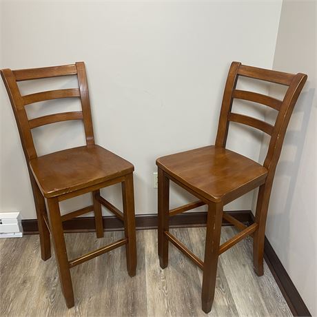Pair of Wood World Market Counter Height Chairs