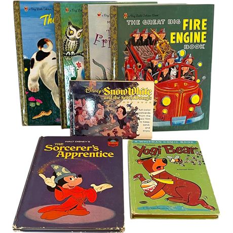 Children's Vtg Little Golden Books w/ Snow White Postcard Book and More