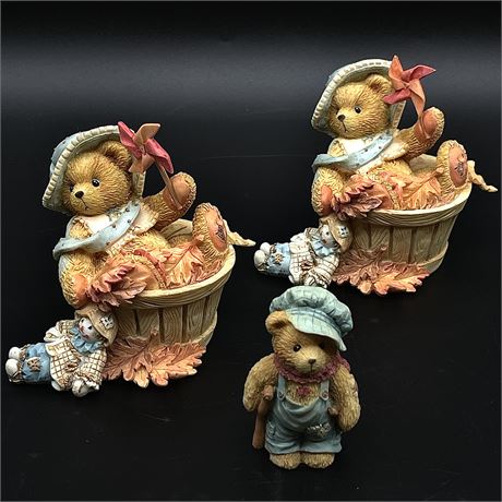 Bundle of Cherished Teddies Collectables - Falling For You & God Bless Everyone