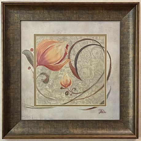 "Ornaments in Peach I" Framed Print