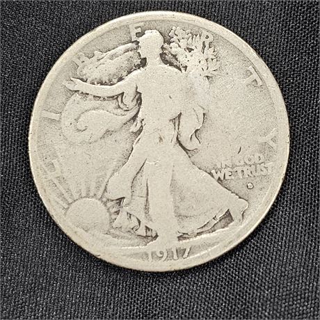 1917 Walking Liberty Half Dollar Silver