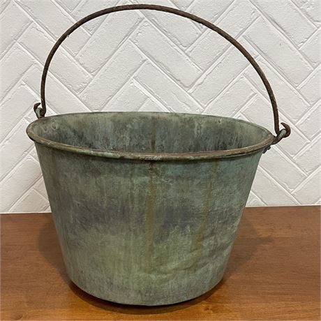 Antique Patinated Copper Bucket