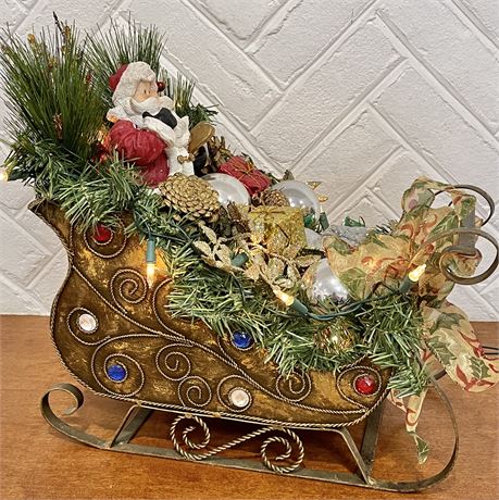 Lighted Santa Sleigh Centerpiece