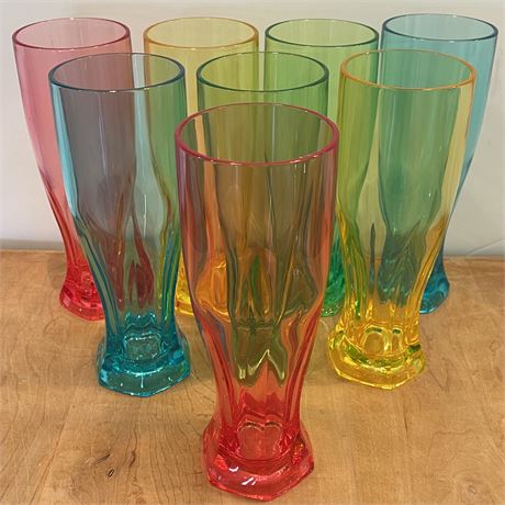 (8) Saville Classics Multicolored Hard Plastic Drinking Glasses