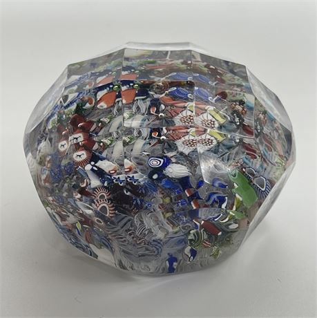 Vintage Barracat Scrambled Faceted Paperweight