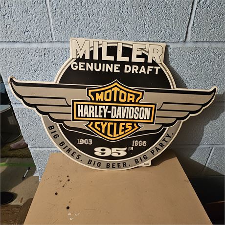 Miller Genuine Draft Harley-Davidson 95th Anniversary sign