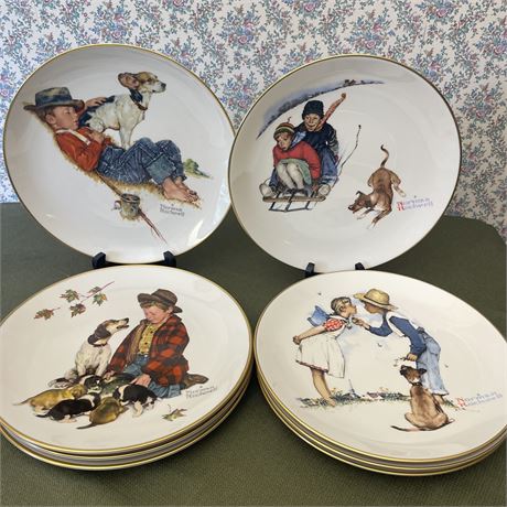 1971 & 1972 Norman Rockwell "The Four Seasons" Collectors Plates