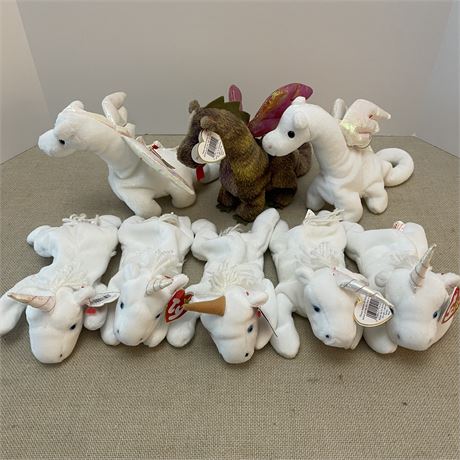 (8) TY Beanie Babies - Mythical Creatures / Dragons & Unicorns