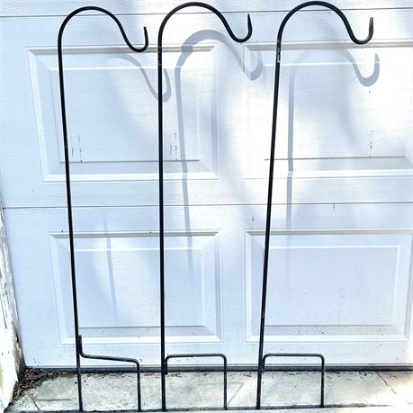 Three Wrought Iron Shepherds Hooks
