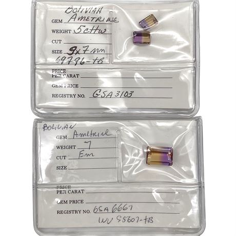 Natural Bolivian Ametrine Bicolor Gemstones