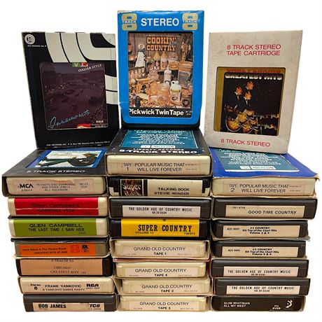 Grouping of 8-Track Tapes