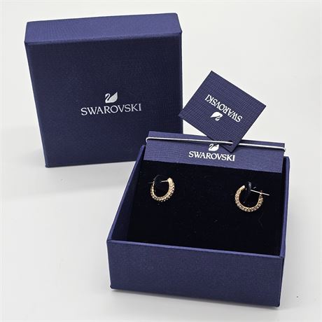 Swarovski Crystal Mini Hoop Earrings in Original Box