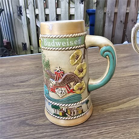California Budweiser Ceramarte Brazil Beer Stein Mug