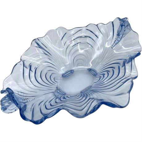 Cambridge Caprice Moonlight Blue Glass Footed Dish