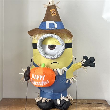 44" Lighted Inflatable Stuart Minion Thanksgiving Yard Decor