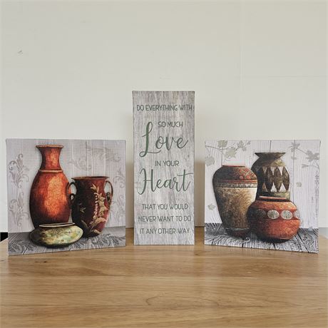 (3) Canvas Wall Art Decor