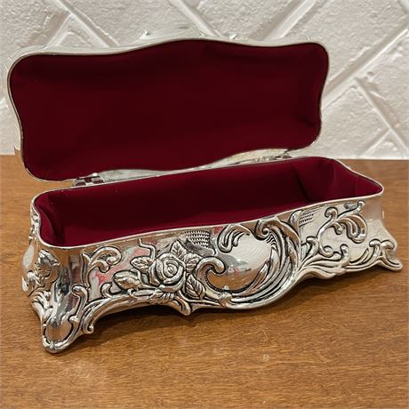 Studio Silversmith Silverplated Jewelry Box with Red Velvet Insert
