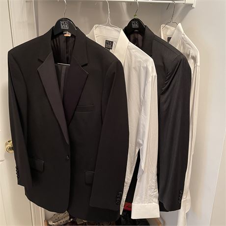 JoS A Banks Suit and Tux with Button Dress Shirts