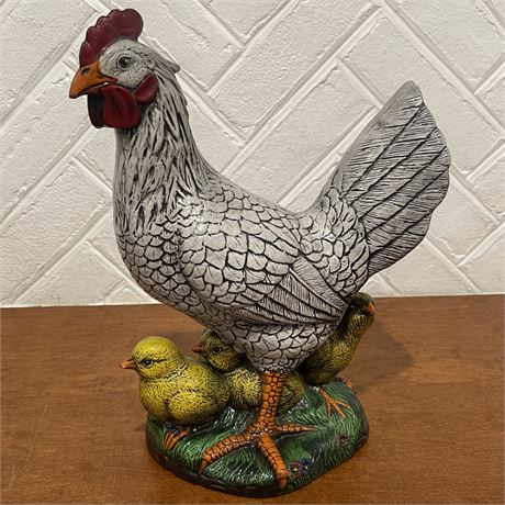 Vintage Ceramic Chicken with Baby Chicks