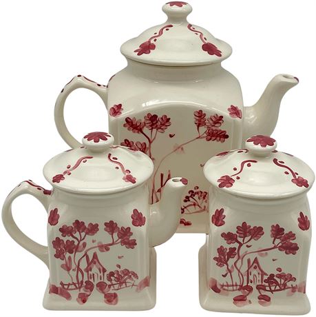 1996 Waterfield Studio Hand-Painted Tea Set