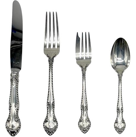 Gorham 925 Sterling Silver “English Gadroon” 4pc Place Setting