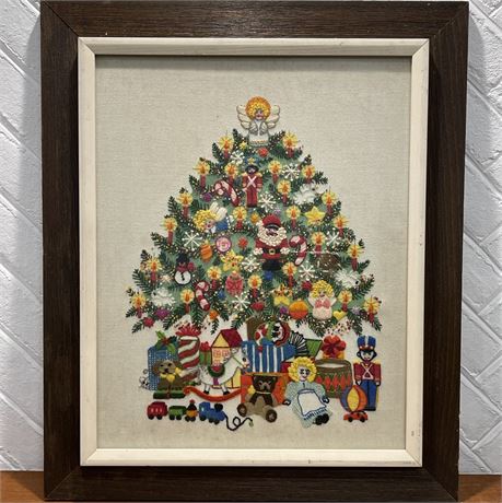 1981 Embroidered Framed Art Piece by Diana L. George