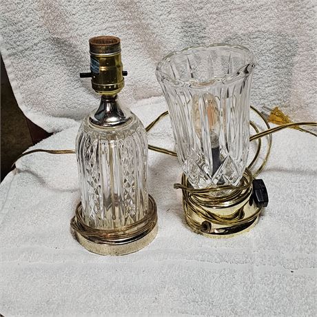 2 Underwriter Laboratories Vintage Crystal Cut Lamps