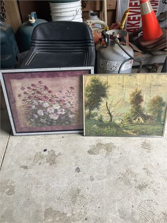 two framed art prints