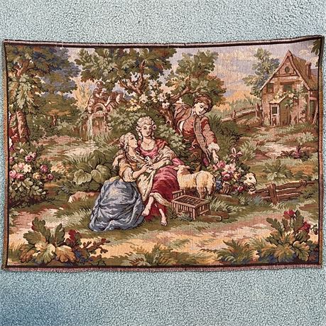 Vtg French Wall Tapestry - Made in Belgium