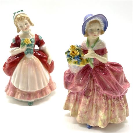 Royal Doulton "Valerie" HN2107 and "Cissie" HN1809 Bone China Figurines