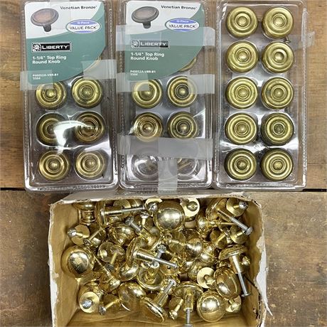 Venetian Bronze and Brass Round Knobs