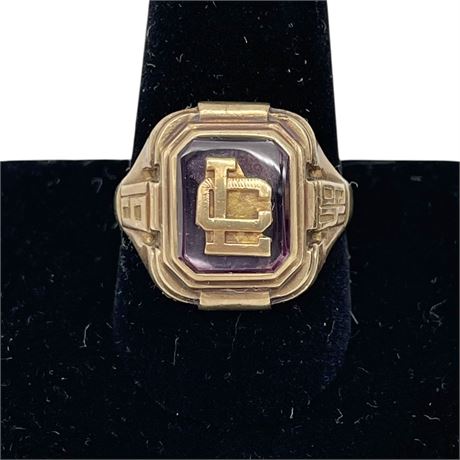 1949 10K Yellow Gold Josten LC Size 11.25 Class Ring