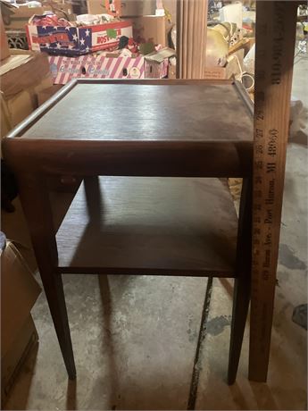 mid-century modern two-tier end table,