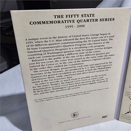 50 State Commemorative Quarter Series U.S. Mint from 1999 to 2008