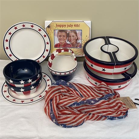 4th of July Serveware, Photo Frame and Infinity Scarf - Sonoma and More
