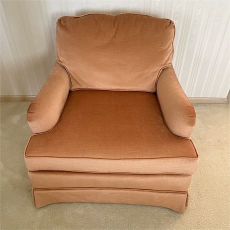 Salmon Colored Upholstered Arm Chair