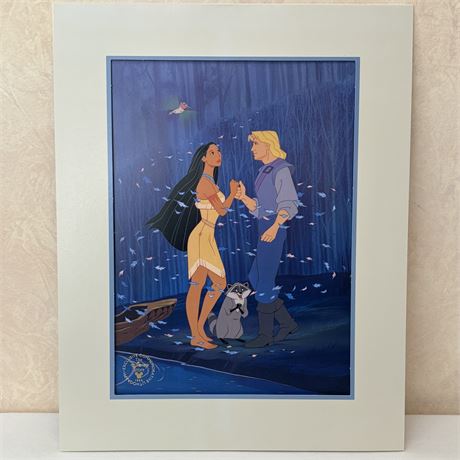 Vtg Disney's Pocahontas Exclusive Commemorative Gold Seal Frameable Lithograph