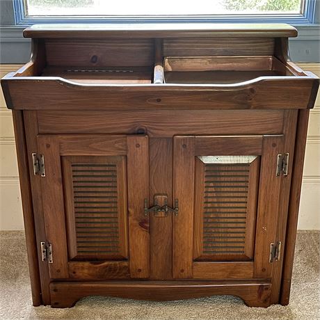 Vintage Wood & Copper Basin Dry Sink