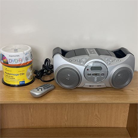 GPX CD Player - XM Ready CD AM/FM Boombox - with Blank Media Disks