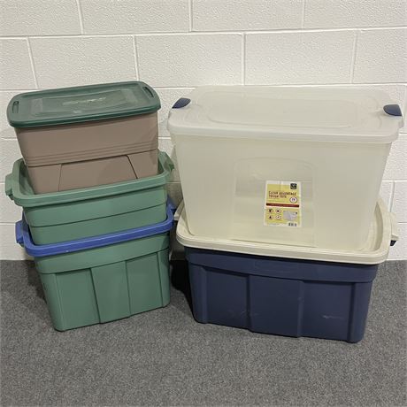 Random Size Storage Bins and Totes with Lids