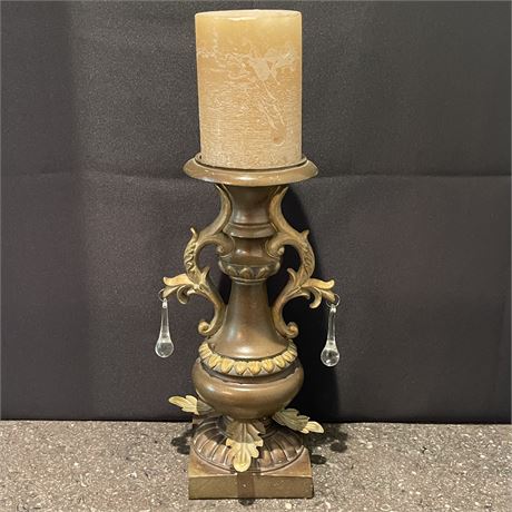 Vintage Ornate Pedestal Pillar Candle Holder