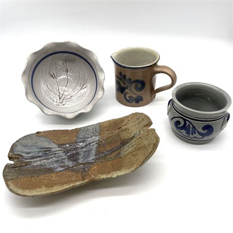 Collection of Accent Pottery Pieces (2 Signed)
