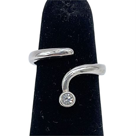 925 Sterling Silver Cubic Zirconia Avon Bypass Ring