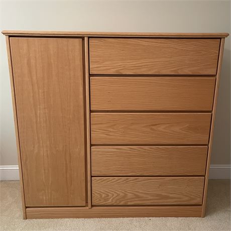5 Drawer Dresser Armoire with Shelves